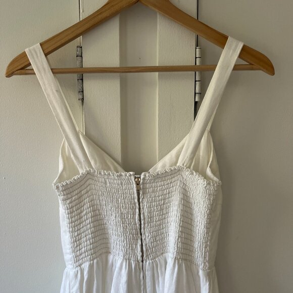 Reformation White Linen Tank Bodice Ruffle Sun Dress - Size 2 - Picture 7 of 7